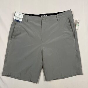 IZOD Golf Mens Shorts Gray Swingflex Waistband Stretch Size 34